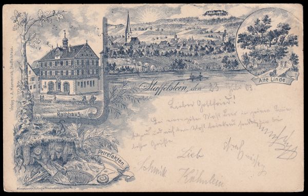 German (Bavaria) - Greetings from Steffelstein- postcard posted in 1908