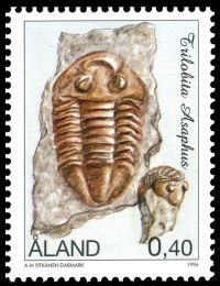 Asaphus, Ordovician Trilobites on stamps of Aland 1996