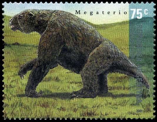 Megatherium on stamp of Argentina 2001