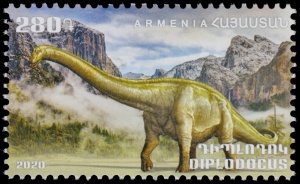 Diplodocus on stamps of Armenia 2020