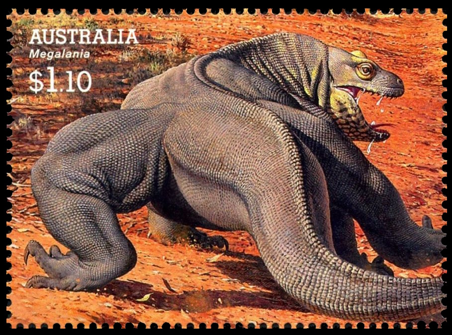 Megalania on stamp of Australia 2008