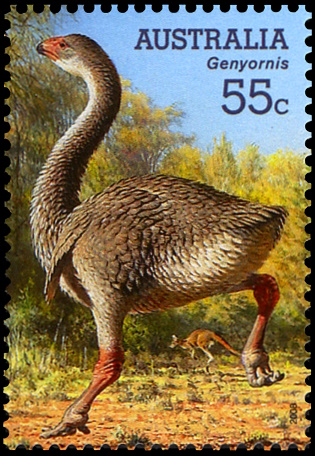 Genyornis on stamp of Australia 2008