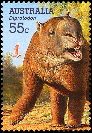 Diprotodon on stamp of Australia 2008
