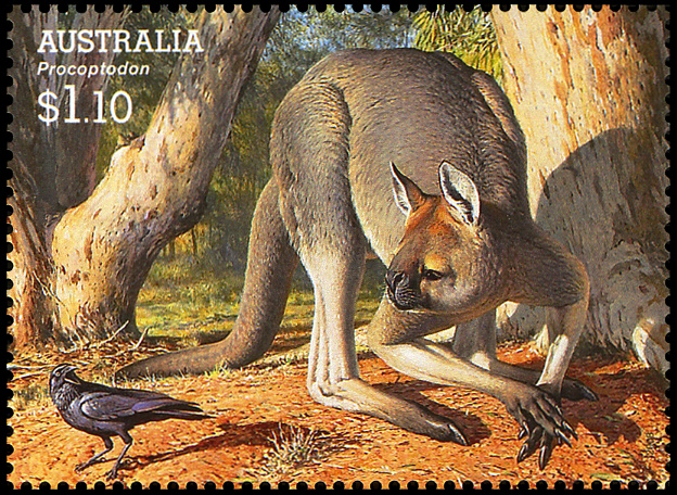 Procoptodon goliah on stamp of Australia 2008