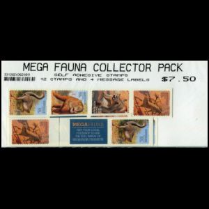 Megafauna on gutter pair stamps of Australia 2008