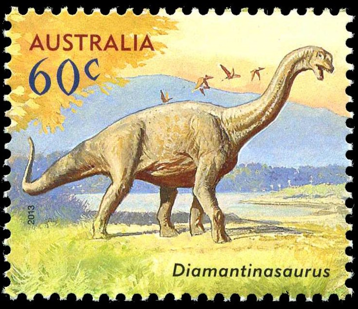 Diamantinasaurus matildae on stamp of Australia 2013