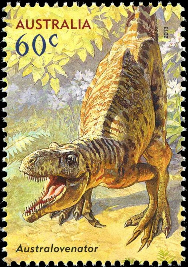 Australovenator wintonensis on stamp of Australia 2013