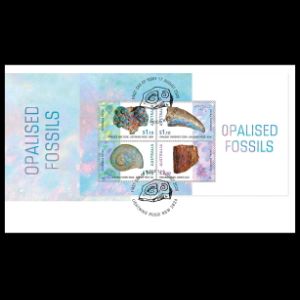 Opalised Fossils on FDC of Australia 2020