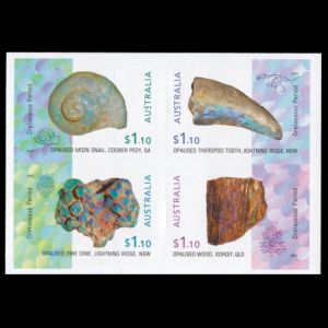 Opalised Fossils on self-adhesive stamps of Australia 2020