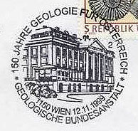 Federal Geological Institute on commemorative postmark of Austria 1999