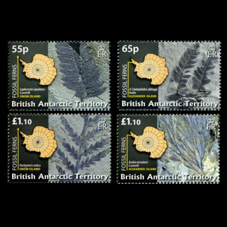 Plant fossils on stamps of British Antarctic Territory 2008