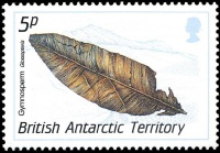 Glossopteris on stamp British Antarctic Territory 1990