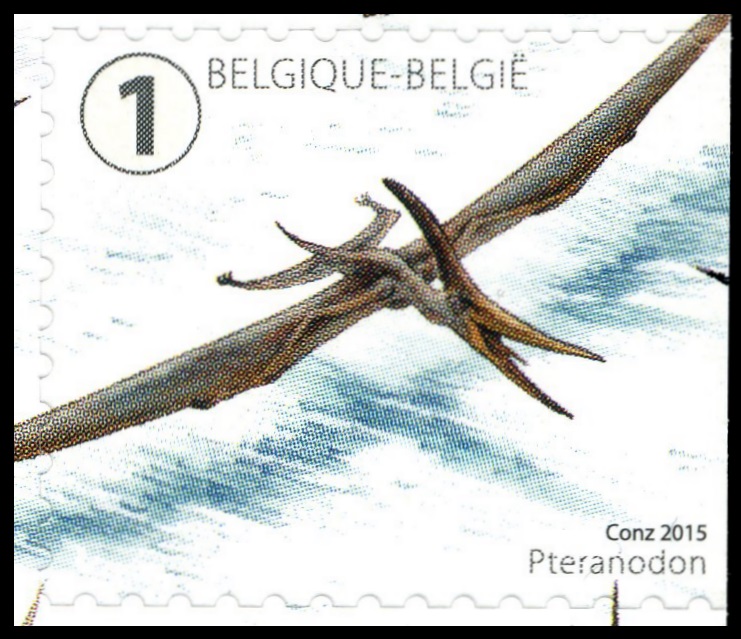 Pterosaurus on stamps Belgium