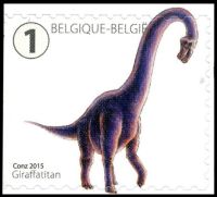 Giraffatitan stamp of Belgium 2015