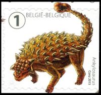 Ankylosaurus stamp of Belgium 2015