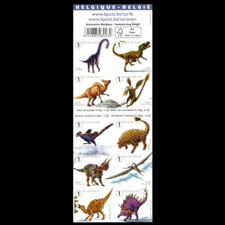 Dinosaurs and a pterosaur stamps of Belgium 2015