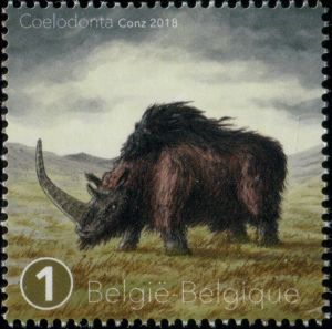 Woolly Rhinoceros on stamps of Belgium 2018