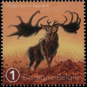 Megaloceros giganteus on stamp of Belgium 2018