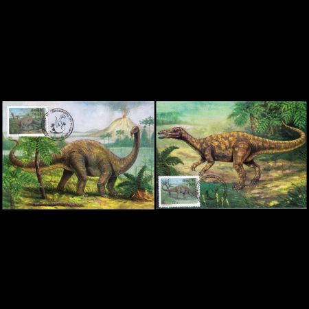 Dinosaurs on Maxi Cards of Brazil 1995