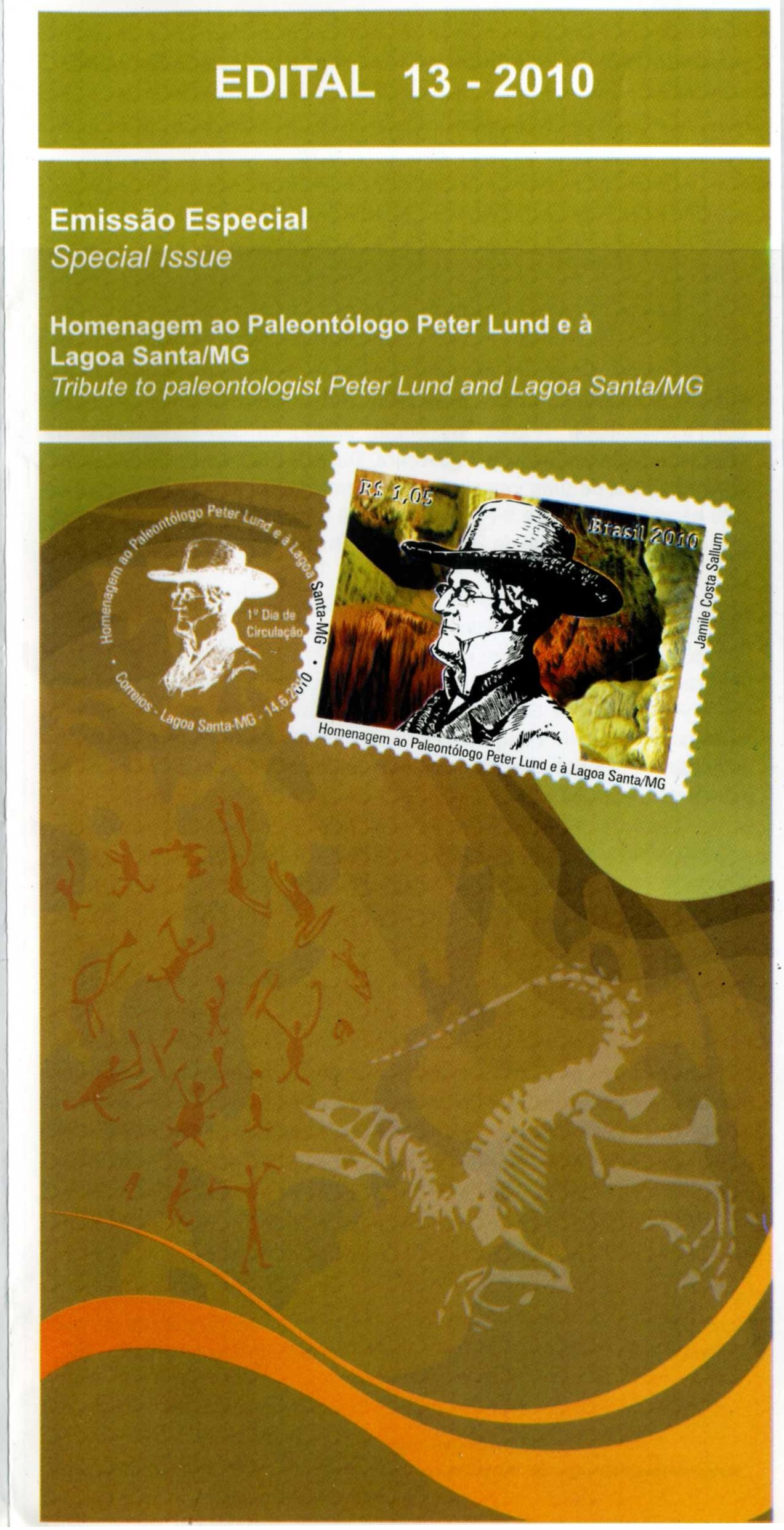 Information flyer for dinosaurs on stamps of Brazil 1995