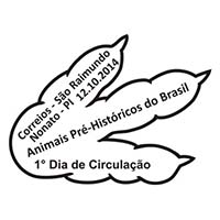 post mark of prehistoric animal stamps of Brazil 2014