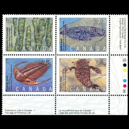 Prehistoric Life in Canada, The Age of Primitive Life stamps of Canada 1990