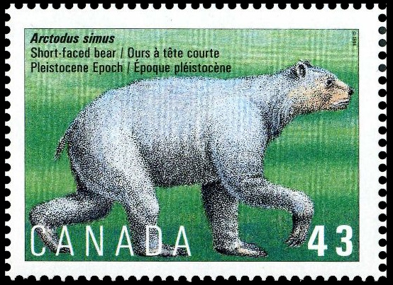 Short-faced bear on stamp of Canada 1994