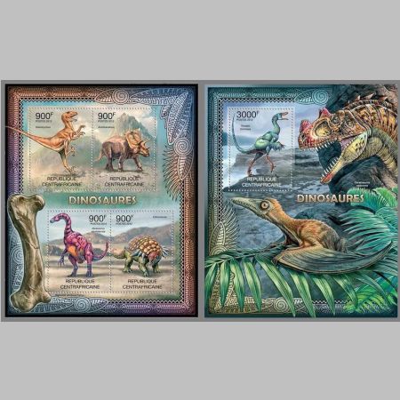 Dinosaurs on stamps of Cenral African Republic 2012