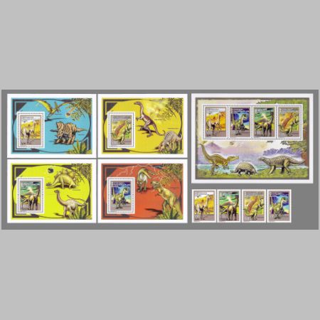 Dinosaurs on stamps of Congo 2012 