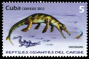 Metriorhynchidae  on stamp of Cuba 2013
