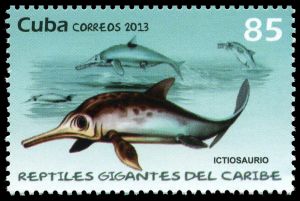 Ophthalmosaurus  on stamp of Cuba 2013