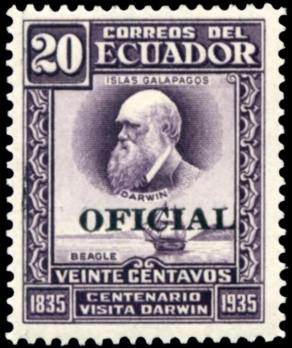 The first stamp of Charles Darwin - Ecuador 1936