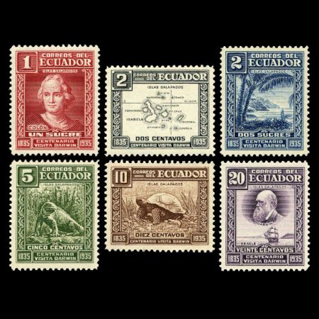 Centenary of the Darwin voyage to the  Galapagos Islands stamps set of Ecuador 1936