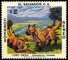 Borophagus on stamp of El Salvador 1979