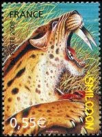 Smilodon on stamp of France 2008