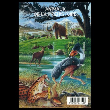 prehistoric animals on stamps of France 2008