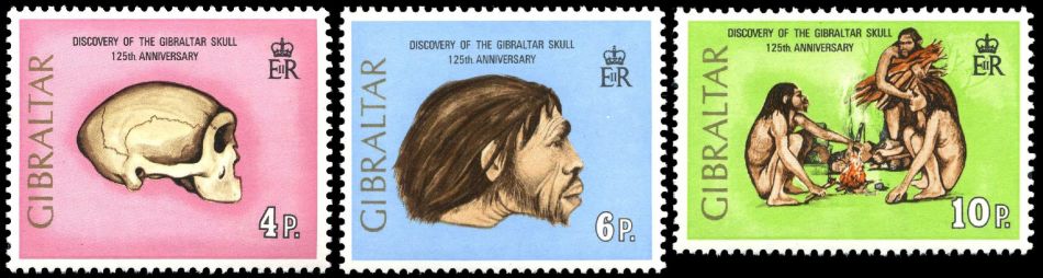 Neanderthals on stamps Gibraltar