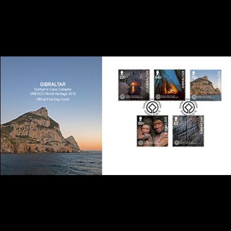 UNESCO Gorham's Cave Complex and Neanderthals on FDC of Gibraltar 2016