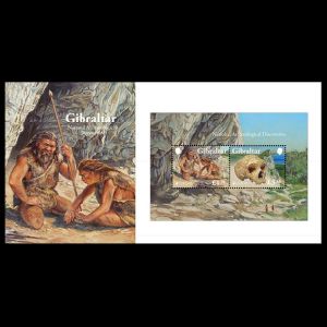 Neandertals on FDC of Gibraltar 2025 Neandertals on FDC of Gibraltar 2025