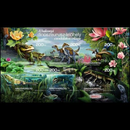 Dinosaurs and other prehistoric animals on imperforated stamps of Hungary 2020