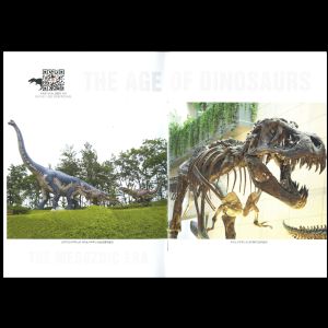 pages 1 and 2 of a booklet with dinosaur stamps of South Korea 2010-2012