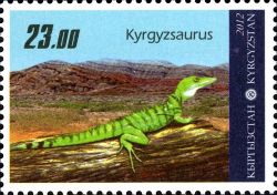 Kyrgyzsaurus on stamp of Kyrgyzstan 2012