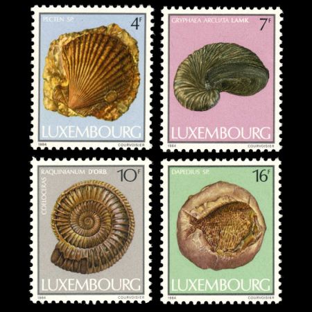 Fossils on stamps of Luxembourg 1984