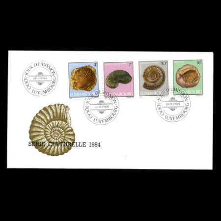 Fossils on FDC of Luxembourg 1984