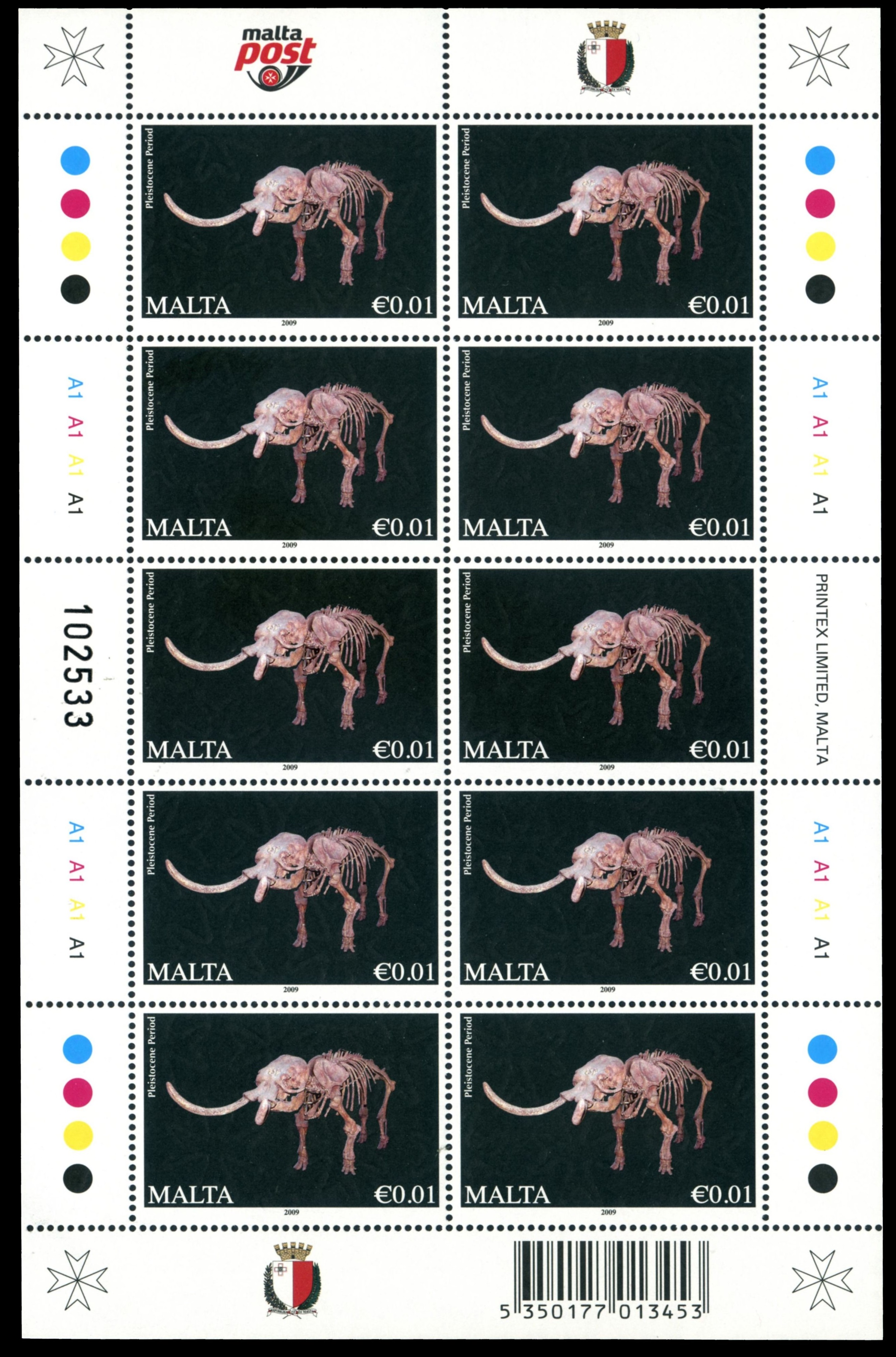  - Malta 2009 - reprint of Fossil stamp