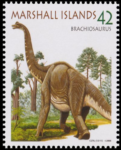 Brachiosaurus stamps of Marshall Islands 2008
