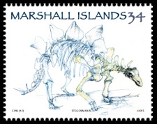 Stegosaurus on stamps of Marshall Islands 2015
