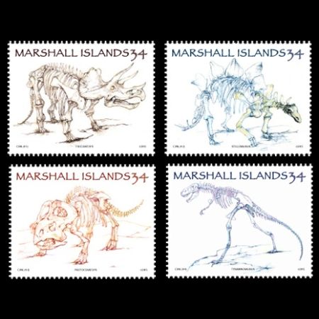 dinosaurs on stamps of Marshall Islands 2015