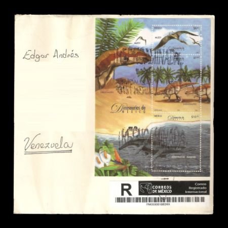 circulated cover with dinosaur mini sheet of Mexico 2006