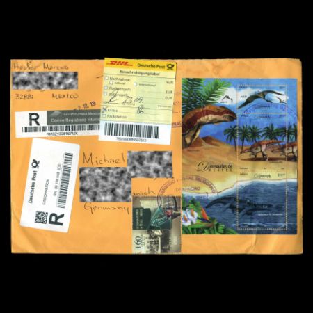 circulated cover with dinosaur mini sheet of Mexico 2006